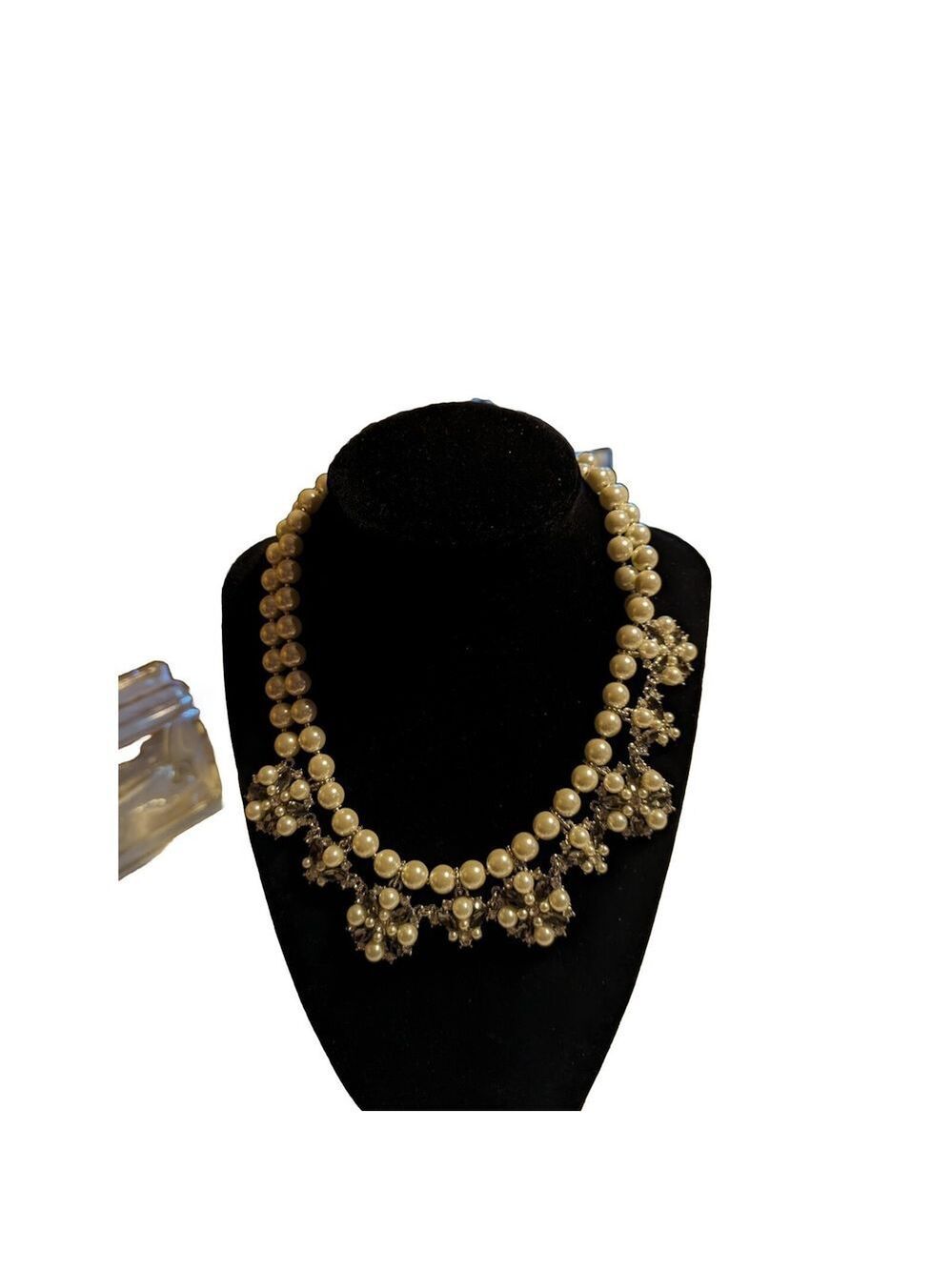 NWT Charter Club Cream Faux Pearl Flower Silver Plated Necklace - Picture 3 of 7
